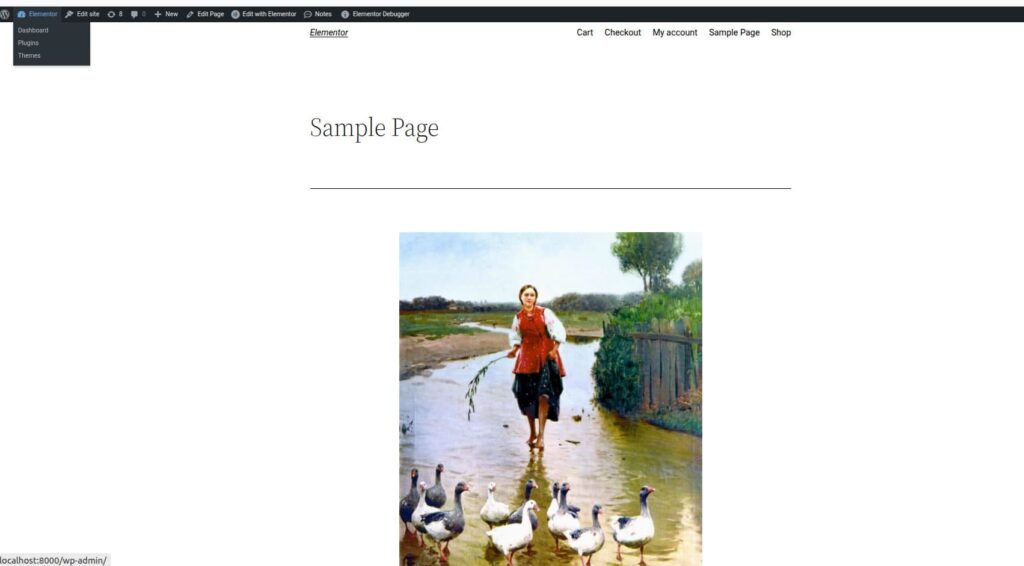 Simple page edited via Elementor