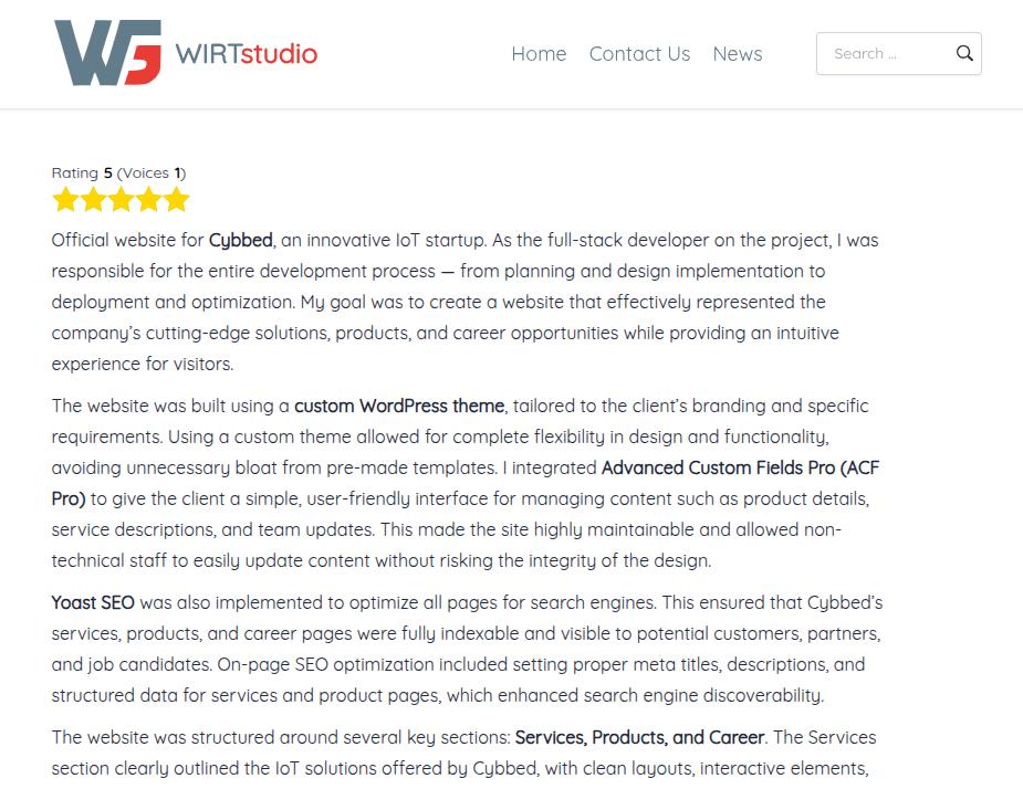 Wirt star rating plugin - stars rating is separated from interactive vorting block - Wirt Studio