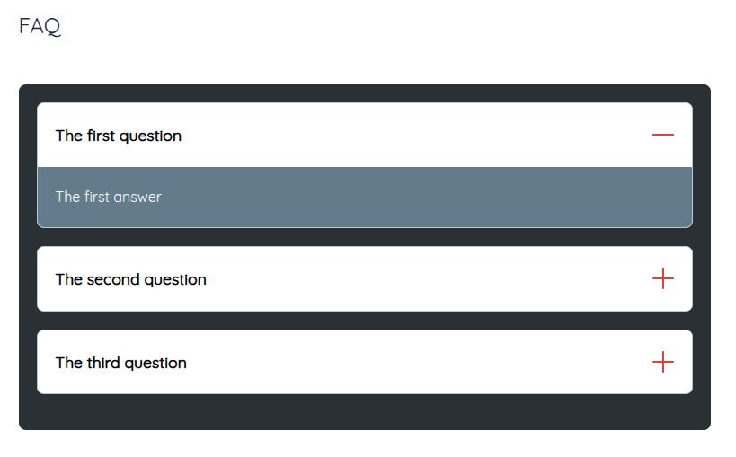 FAQ Gutenberg block on front-end - Wirt FAQ plugin