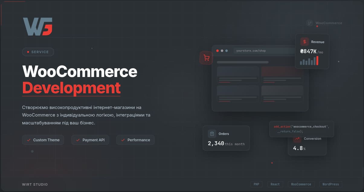 Woocommerce development Service | Wirt Studio - Web development
